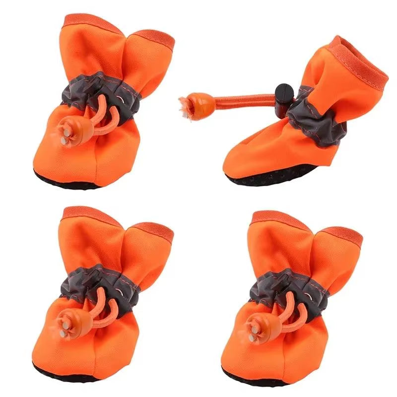 Keep Your Paws Dry and Cozy: 4Pcs Waterproof Anti-Slip Dog Shoes for Rain and Snow