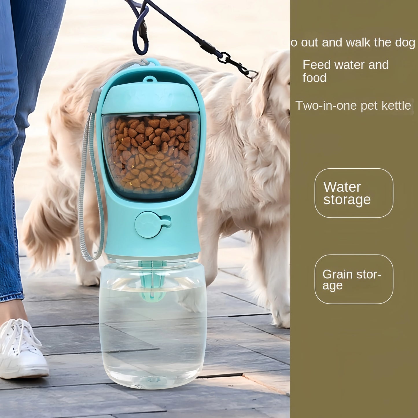 Portable Water Bottle & Food Container for Dogs and Cats - Perfect for Outdoor Adventures!