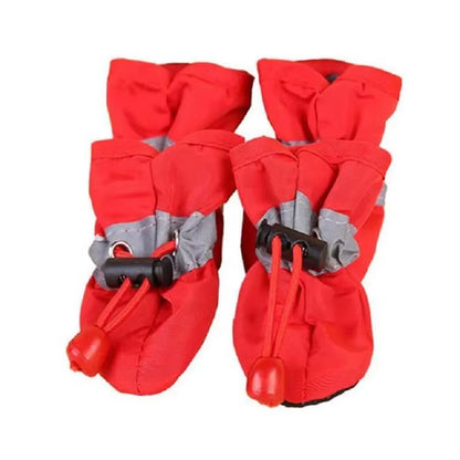Keep Your Paws Dry and Cozy: 4Pcs Waterproof Anti-Slip Dog Shoes for Rain and Snow