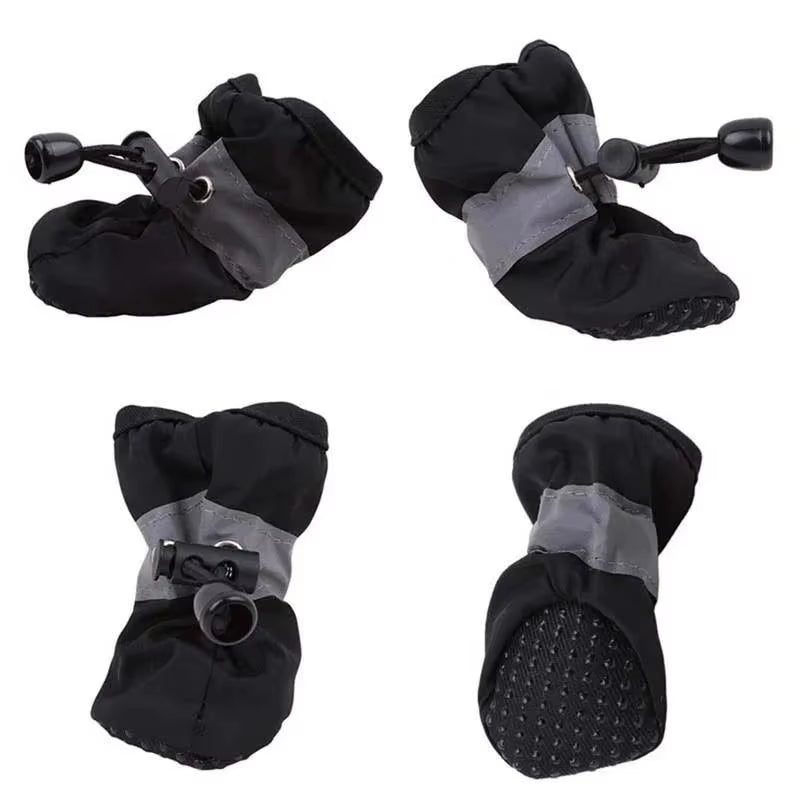 Keep Your Paws Dry and Cozy: 4Pcs Waterproof Anti-Slip Dog Shoes for Rain and Snow