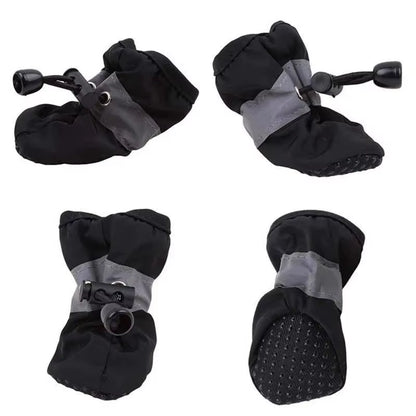 Keep Your Paws Dry and Cozy: 4Pcs Waterproof Anti-Slip Dog Shoes for Rain and Snow