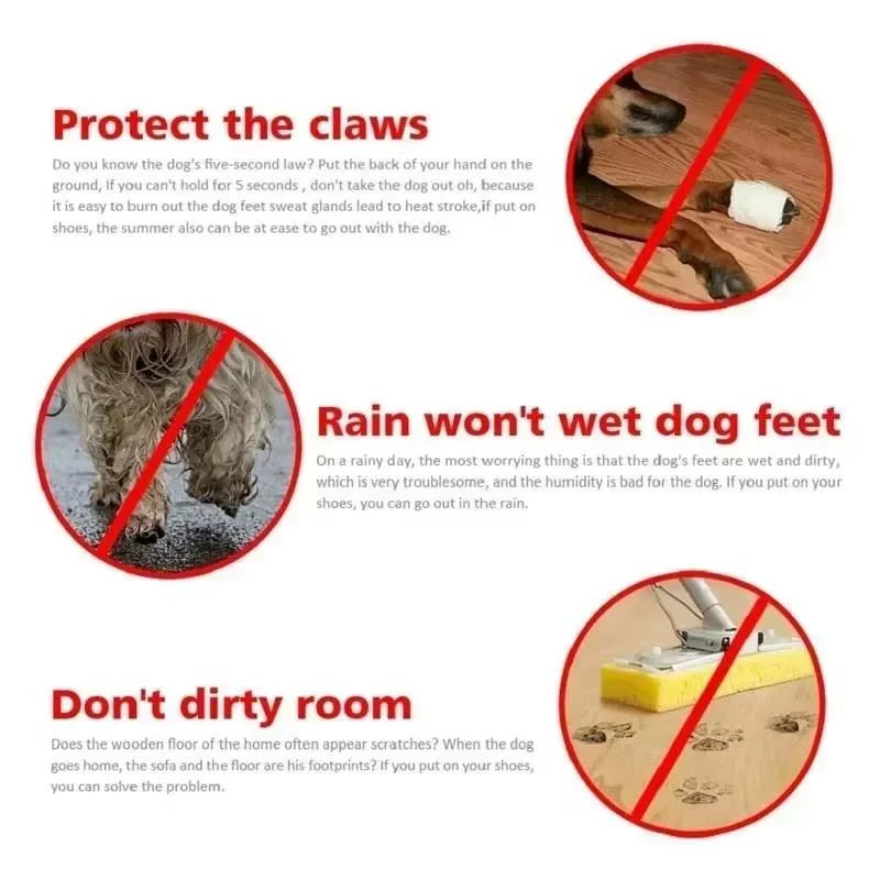 Keep Your Paws Dry and Cozy: 4Pcs Waterproof Anti-Slip Dog Shoes for Rain and Snow